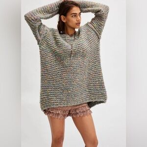 Free People Speckled Knit Crew Neck Sweater